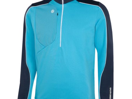 Galvin Green Dave 1 4 Zip Pullover - Aqua Navy on Sale