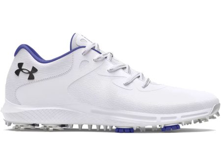 Under Armour Charged Breathe 2 Spiked Ladies Waterproof Shoes - White Starlight Metallic Silver Sale