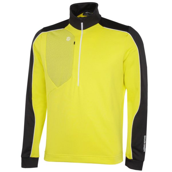 Galvin Green Dave 1 4 Zip Pullover - Sunny Lime Black Discount