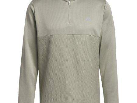 adidas Textured 1 4 Zip Pullover - Silver Pebble For Cheap