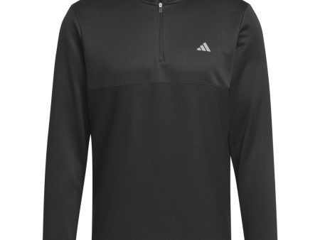 adidas Textured 1 4 Zip Pullover - Black For Discount