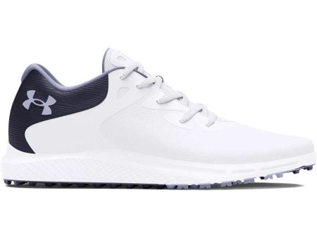 Under Armour Charged Breathe 2 Spikeless Ladies Shoes - White Midnight Navy Celeste For Cheap