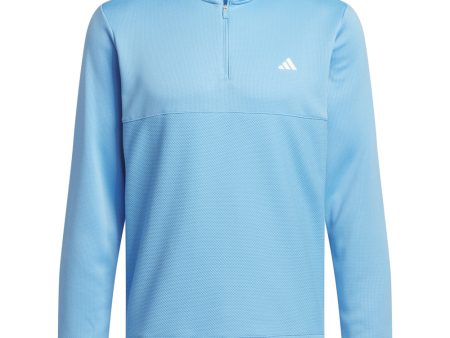 adidas Textured 1 4 Zip Pullover - Semi Blue Burst Cheap