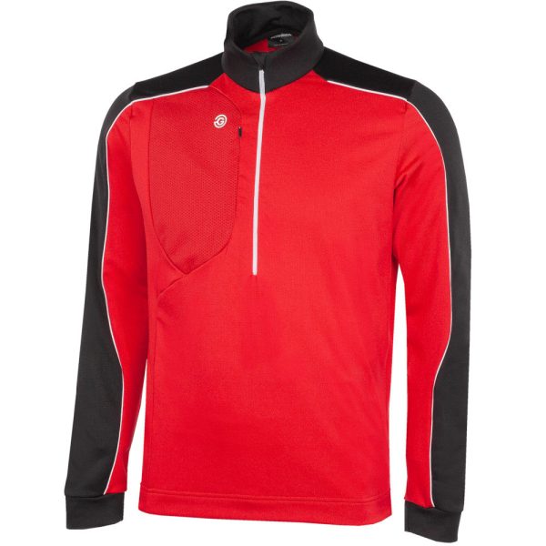 Galvin Green Dave 1 4 Zip Pullover - Red Black Online now